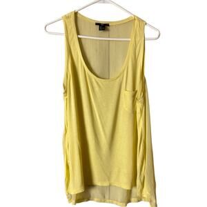 H&M Women's Sleeveless Hi Low Yellow  Lightweight Blouse Sz L